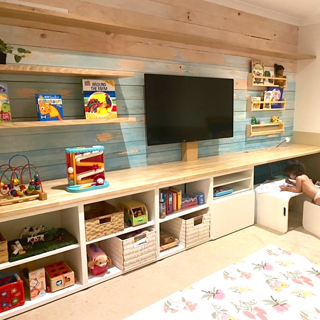 Floating shelves Glacial Oak Scandi style Australia