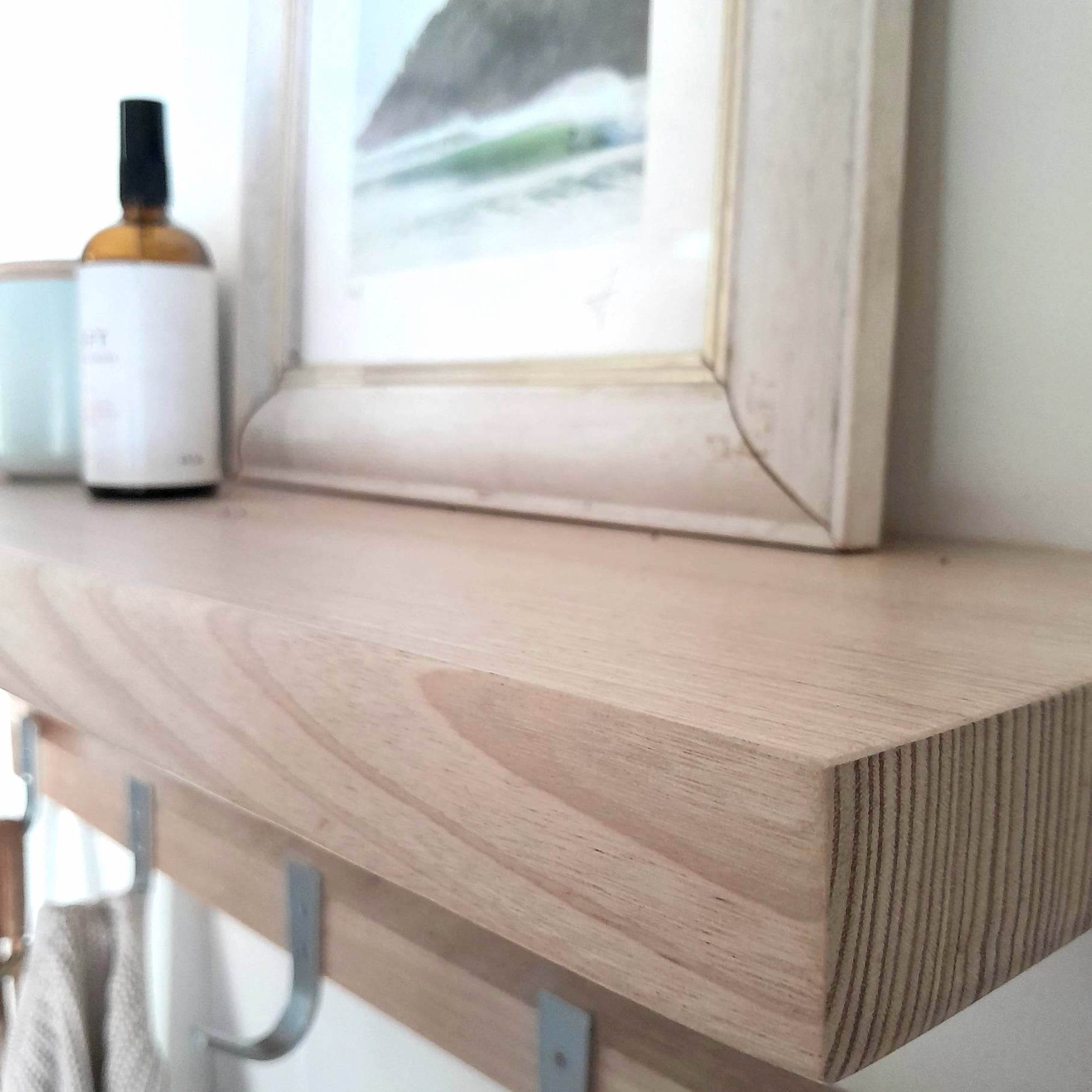 Wooden wall mounted Coat Rack Tassie Oak Entryway shelf Australia