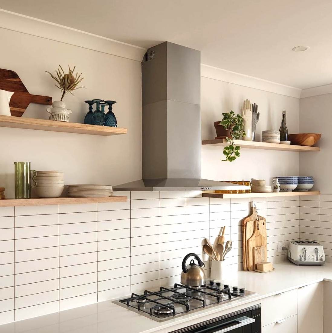 Floating shelves Glacial Oak Scandi style Australia