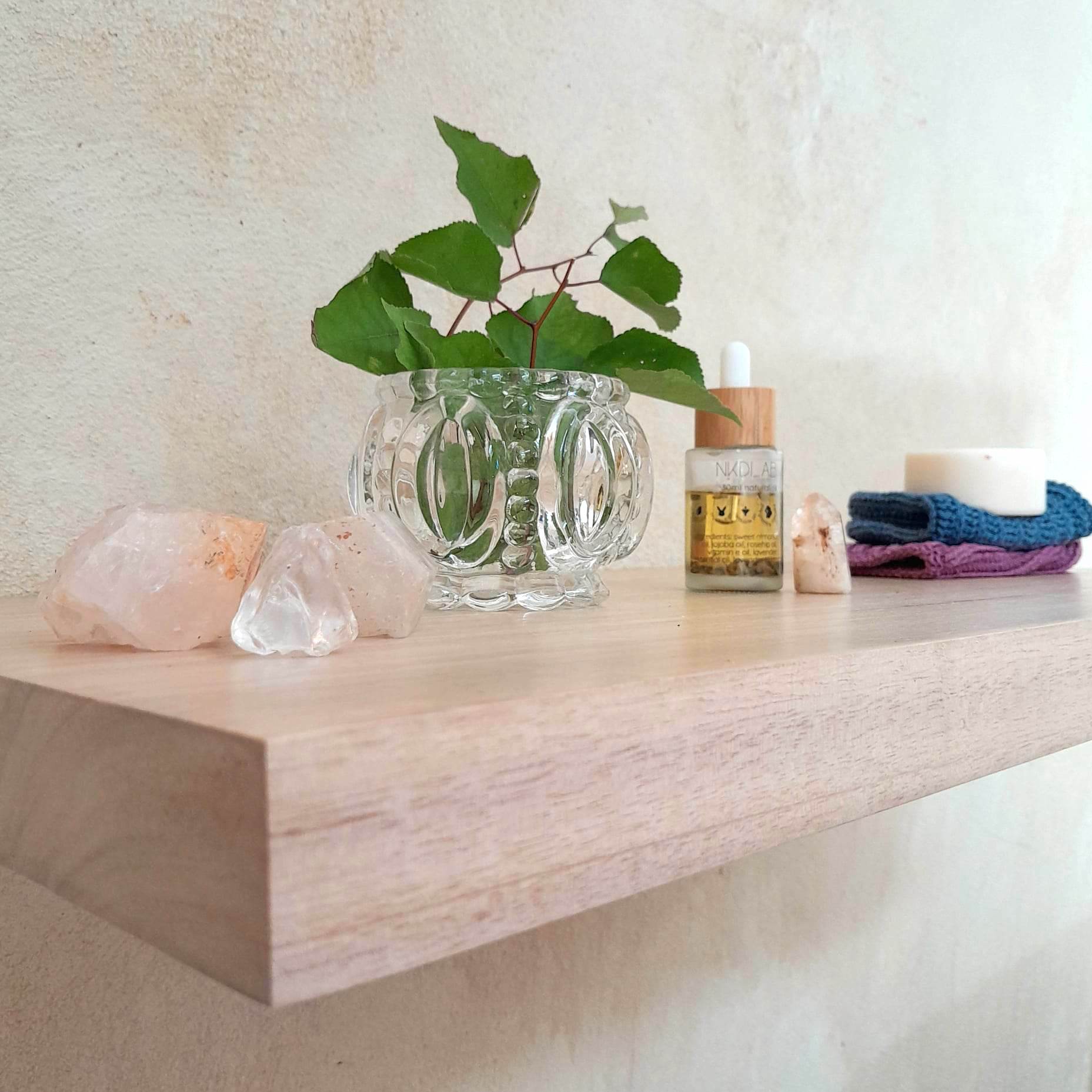 Floating shelves Glacial Oak Scandi style Australia