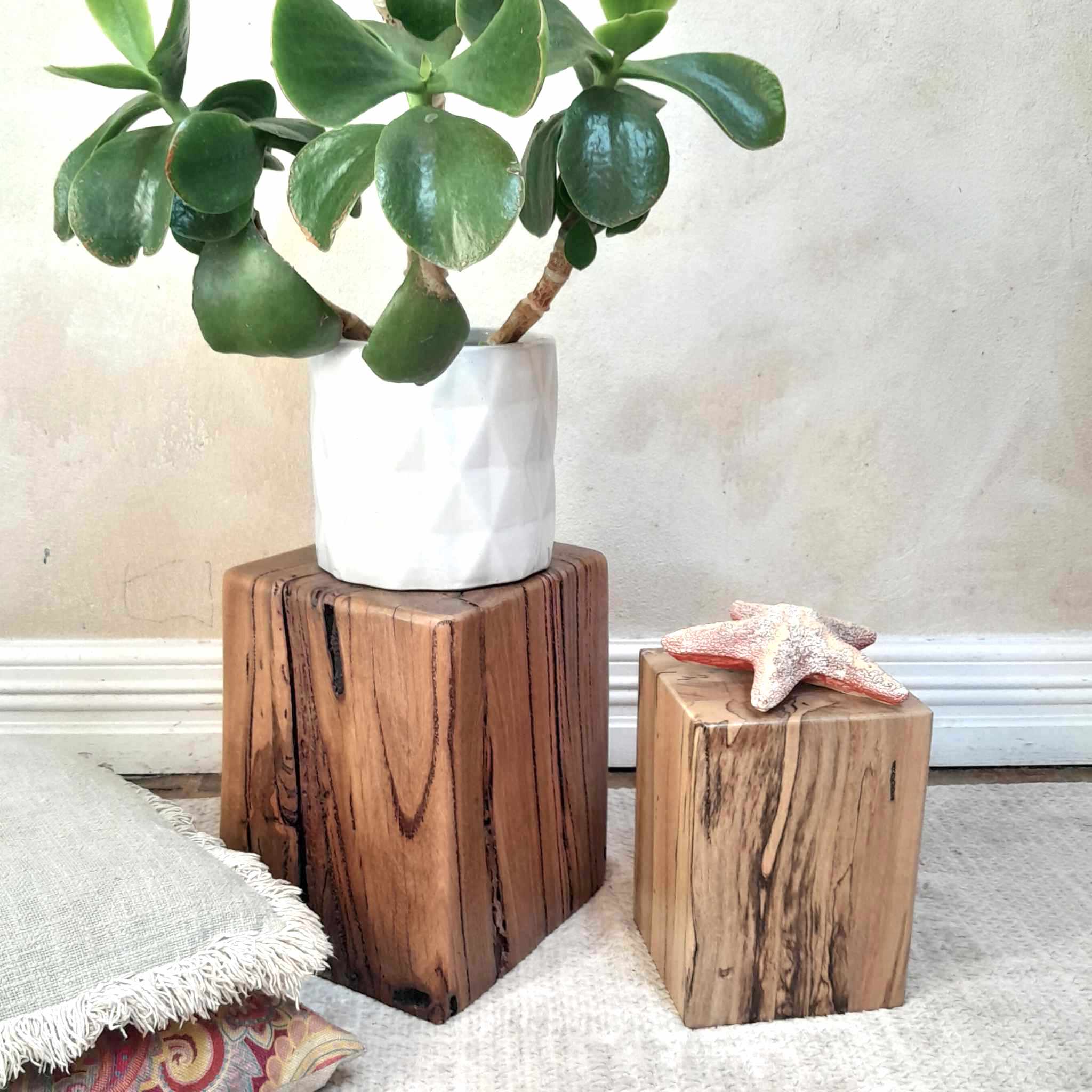 Beachy Plant Stand Wooden Marri Timber Stump block Perth Australia