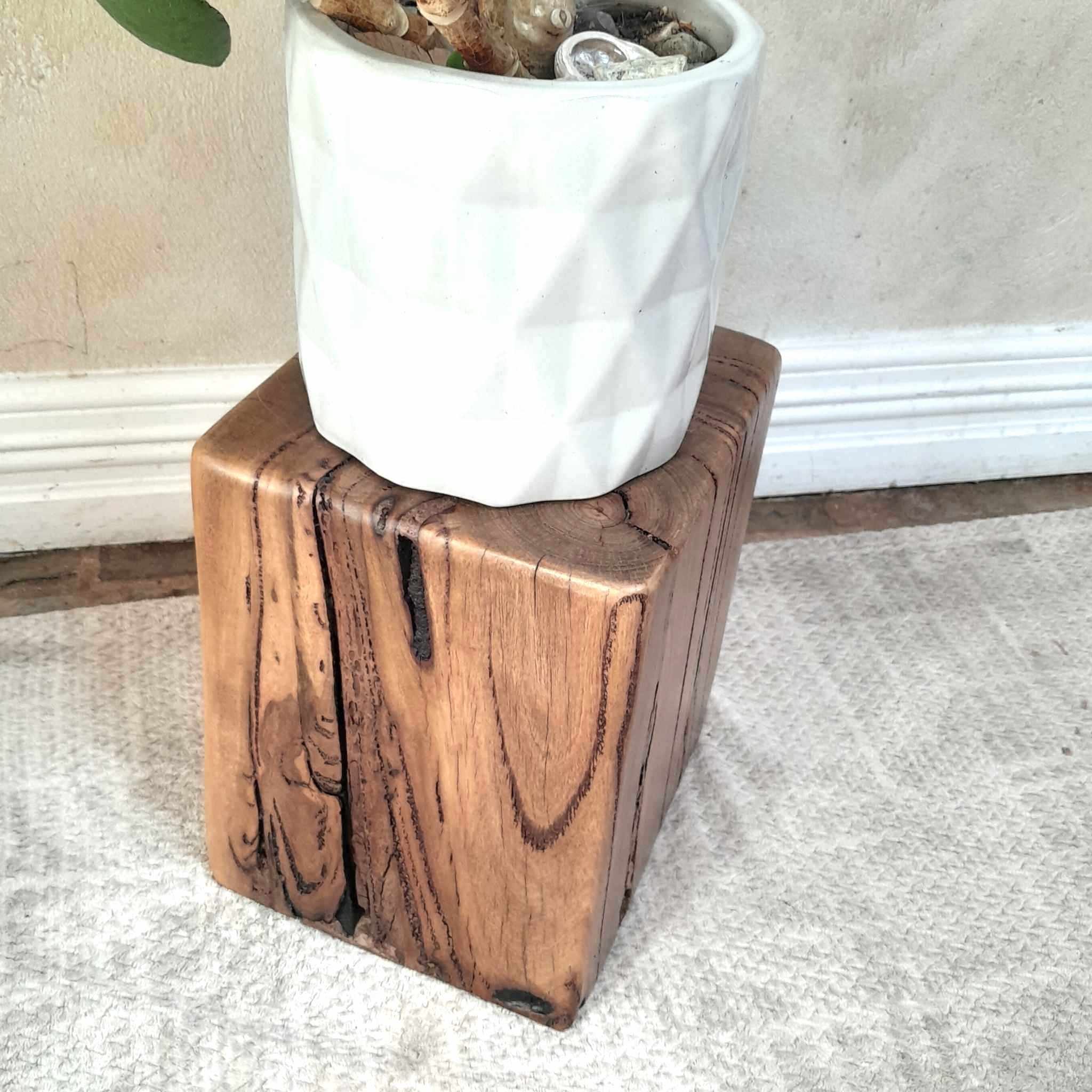 Beachy Plant Stand Wooden Marri Timber Stump block Perth Australia