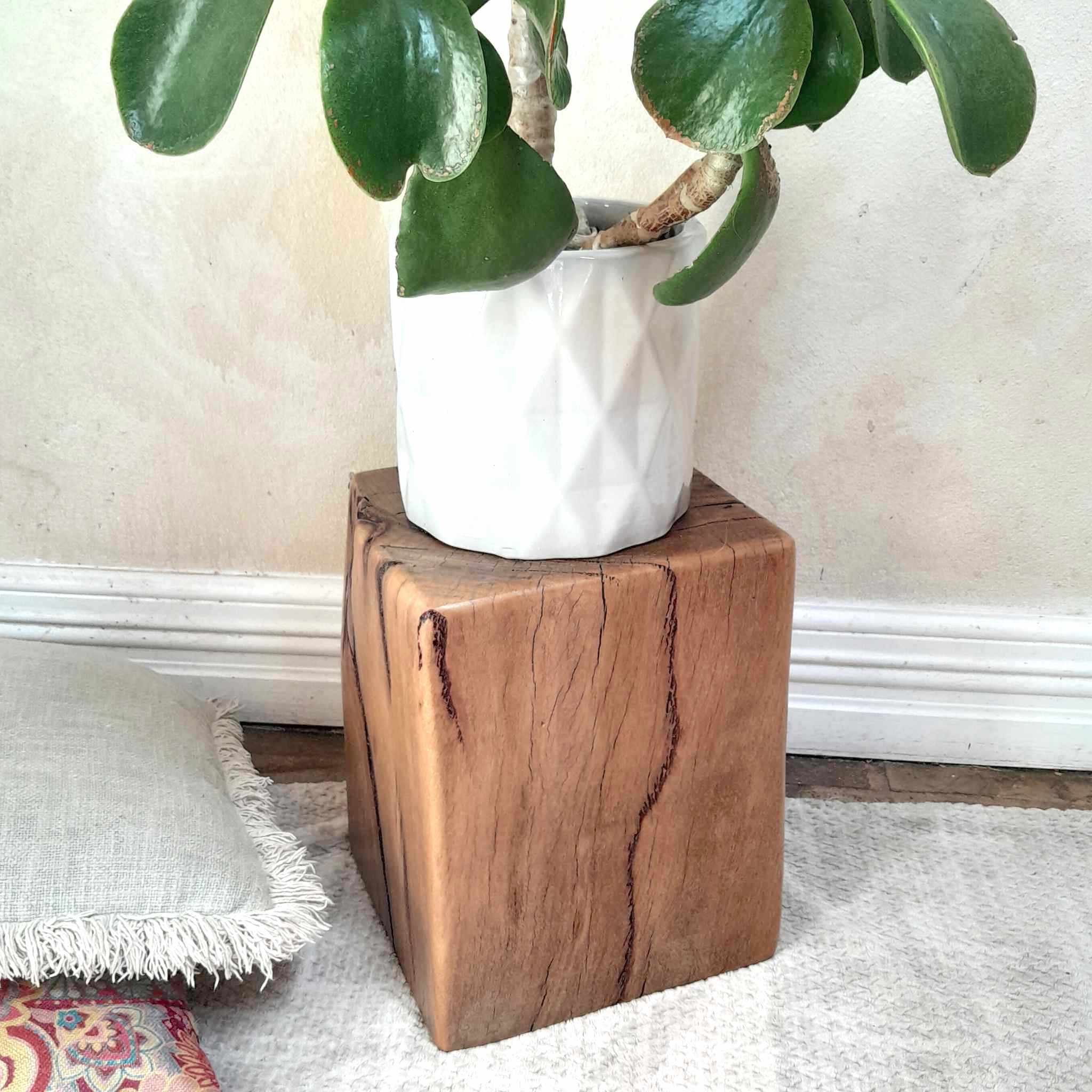 Beachy Plant Stand Wooden Marri Timber Stump block Perth Australia