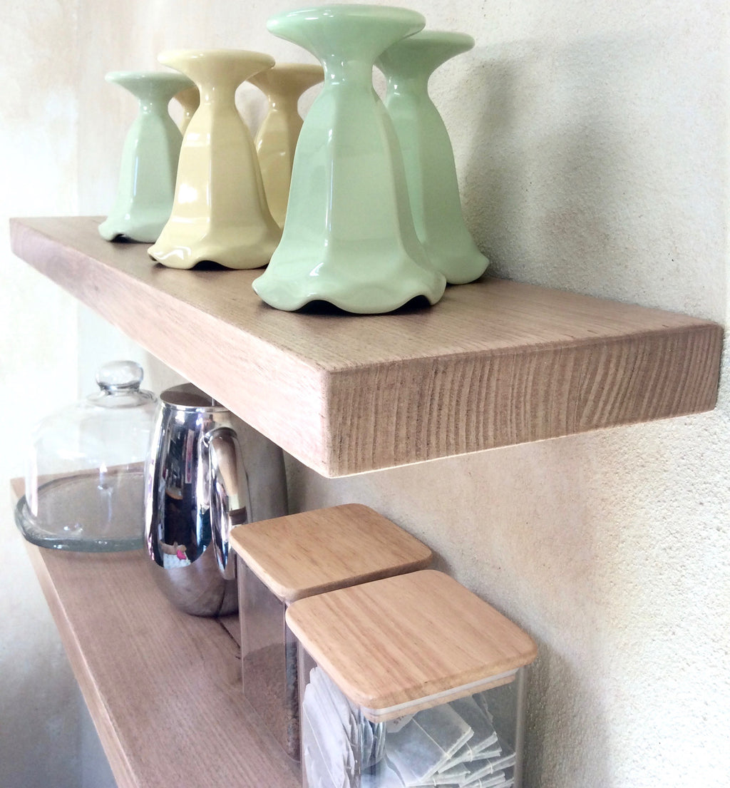 Glacial Oak Floating wood shelves Set of 2 Perth Australia