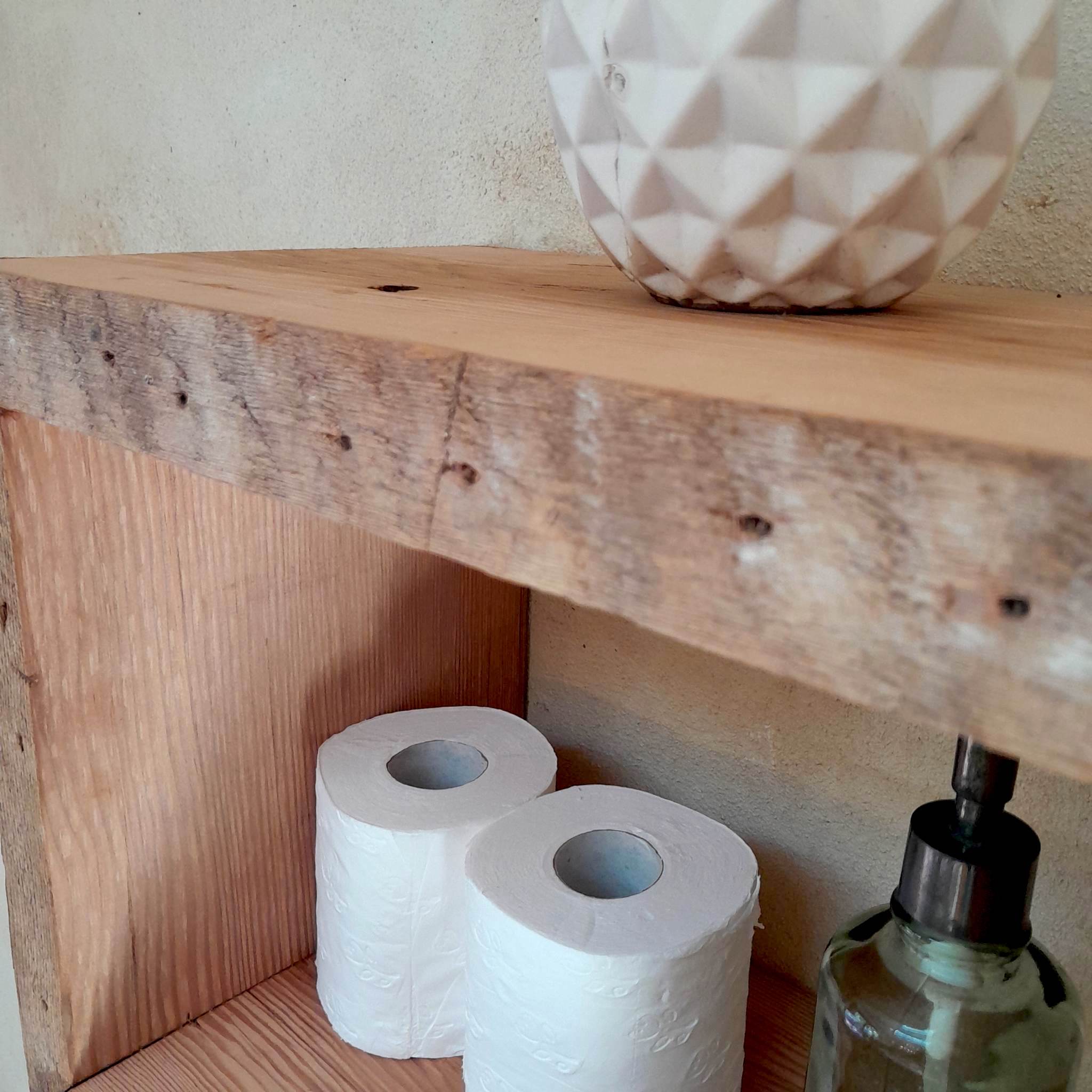 Rustic Bathroom Shelf Floating Box Shelf Oregon Pine
