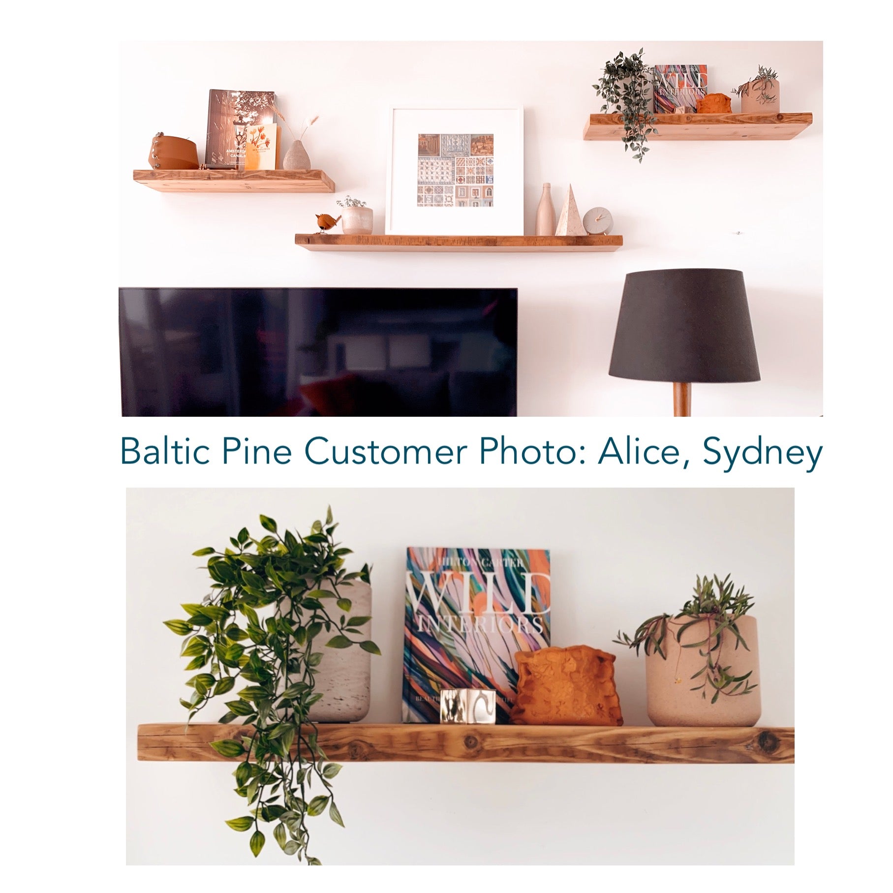 Reclaimed Baltic Pine Floating Shelf Australia