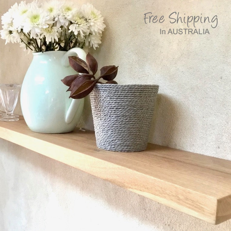 Floating shelf solid timber Blackbutt 50cm-120cm