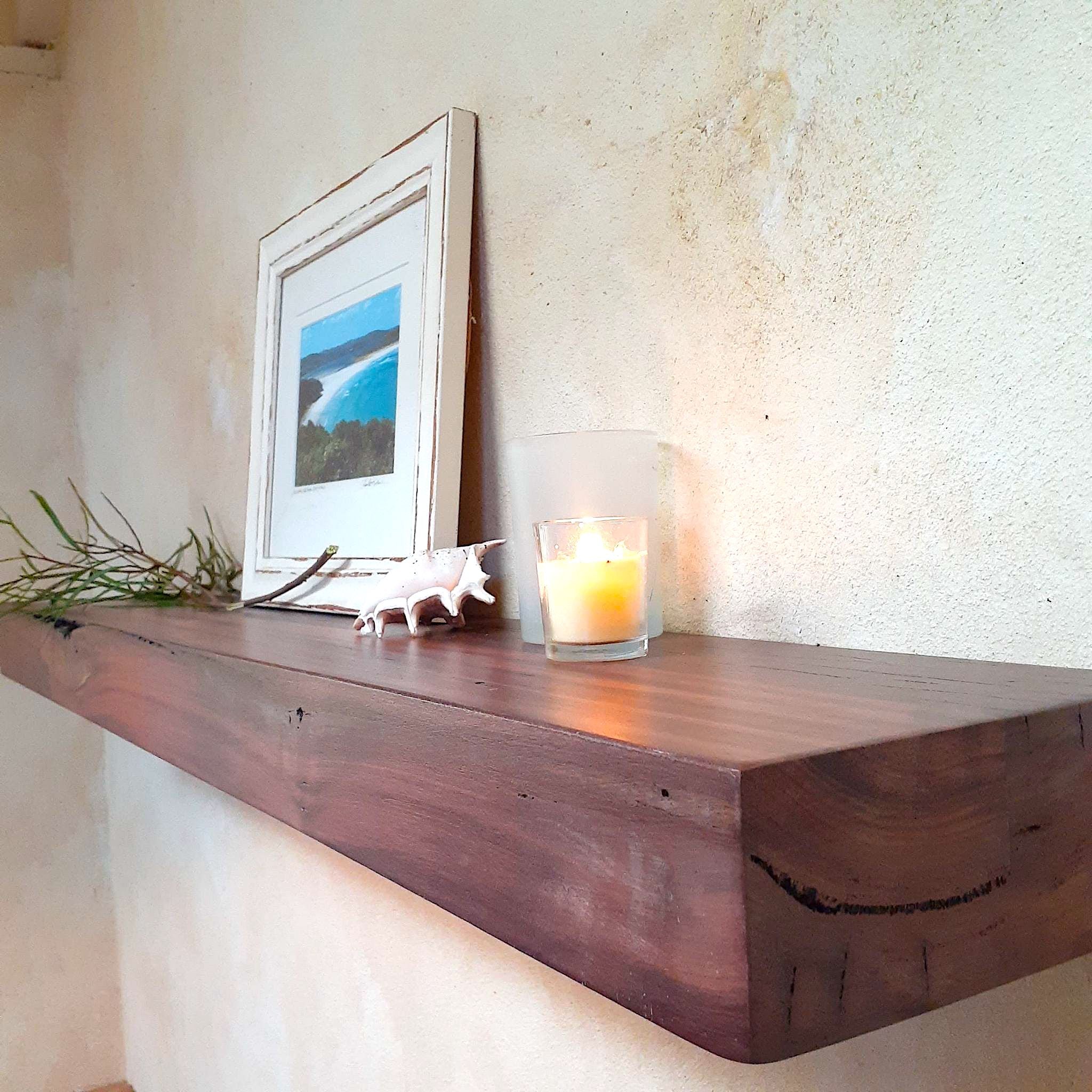 Fireplace Mantel Floating reclaimed Jarrah Timber Perth