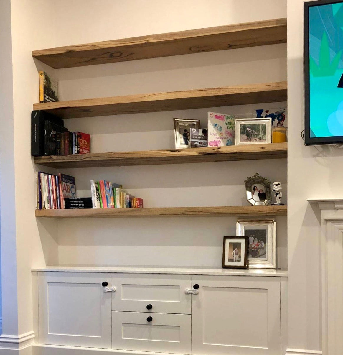 Long Floating shelves solid wood Marri Australia