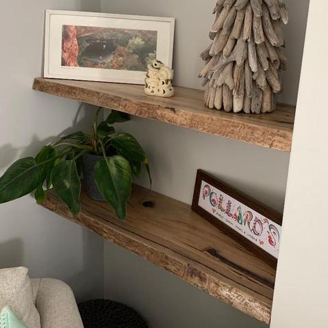 Floating shelves Live edge Marri timber from 90cm LONG Perth Australia