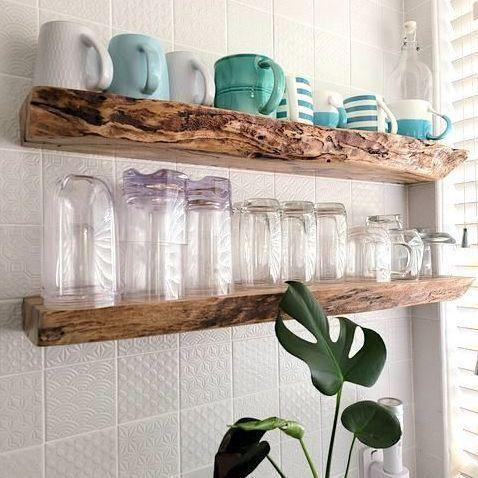 Floating shelves Live edge Marri timber from 90cm LONG Perth Australia