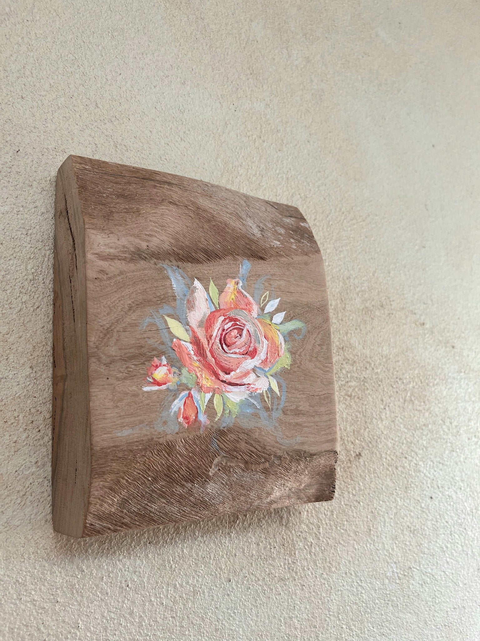 Original Art Painting on Wood small rose Perth Australia