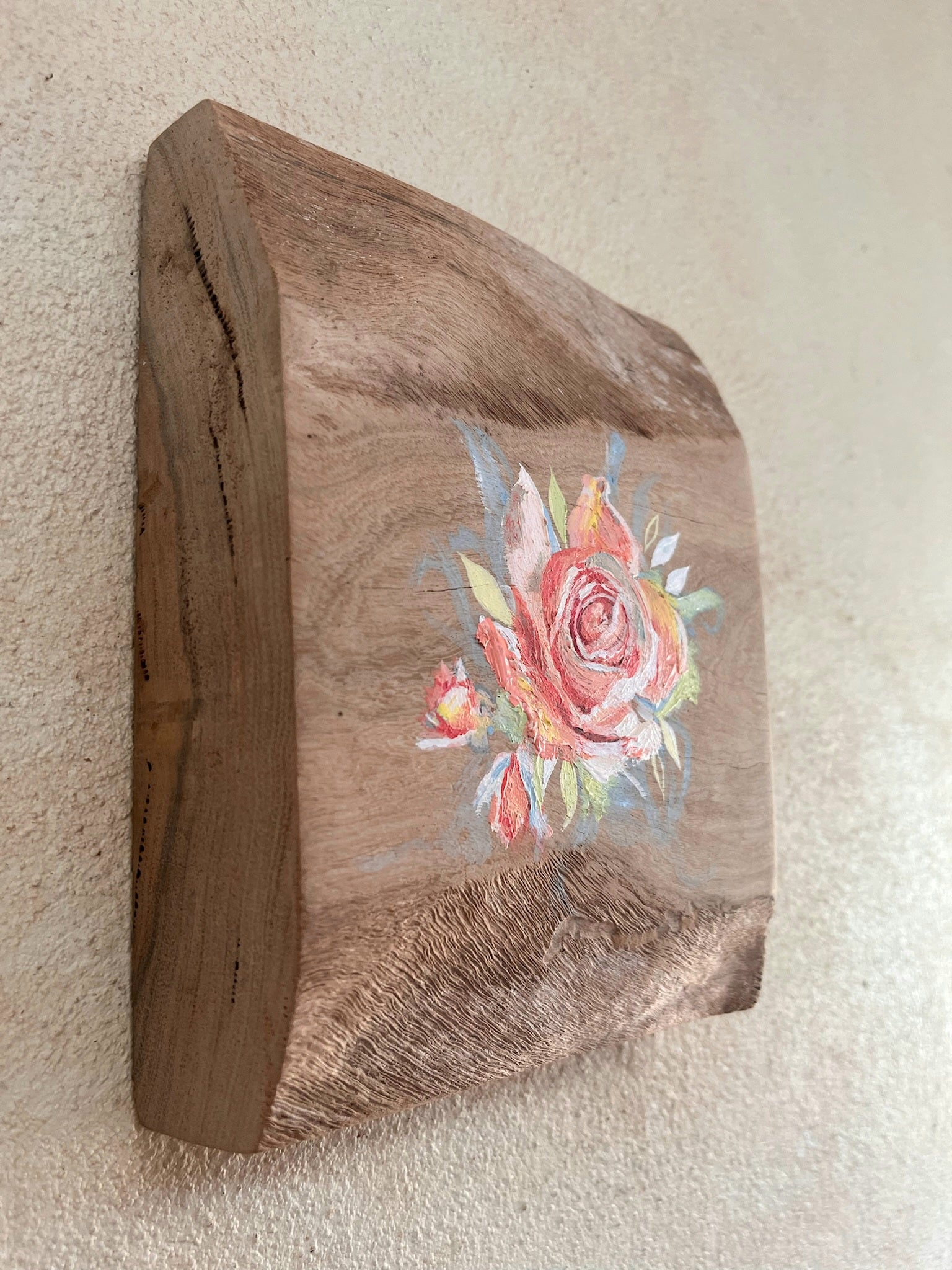 Original Art Painting on Wood small rose Perth Australia