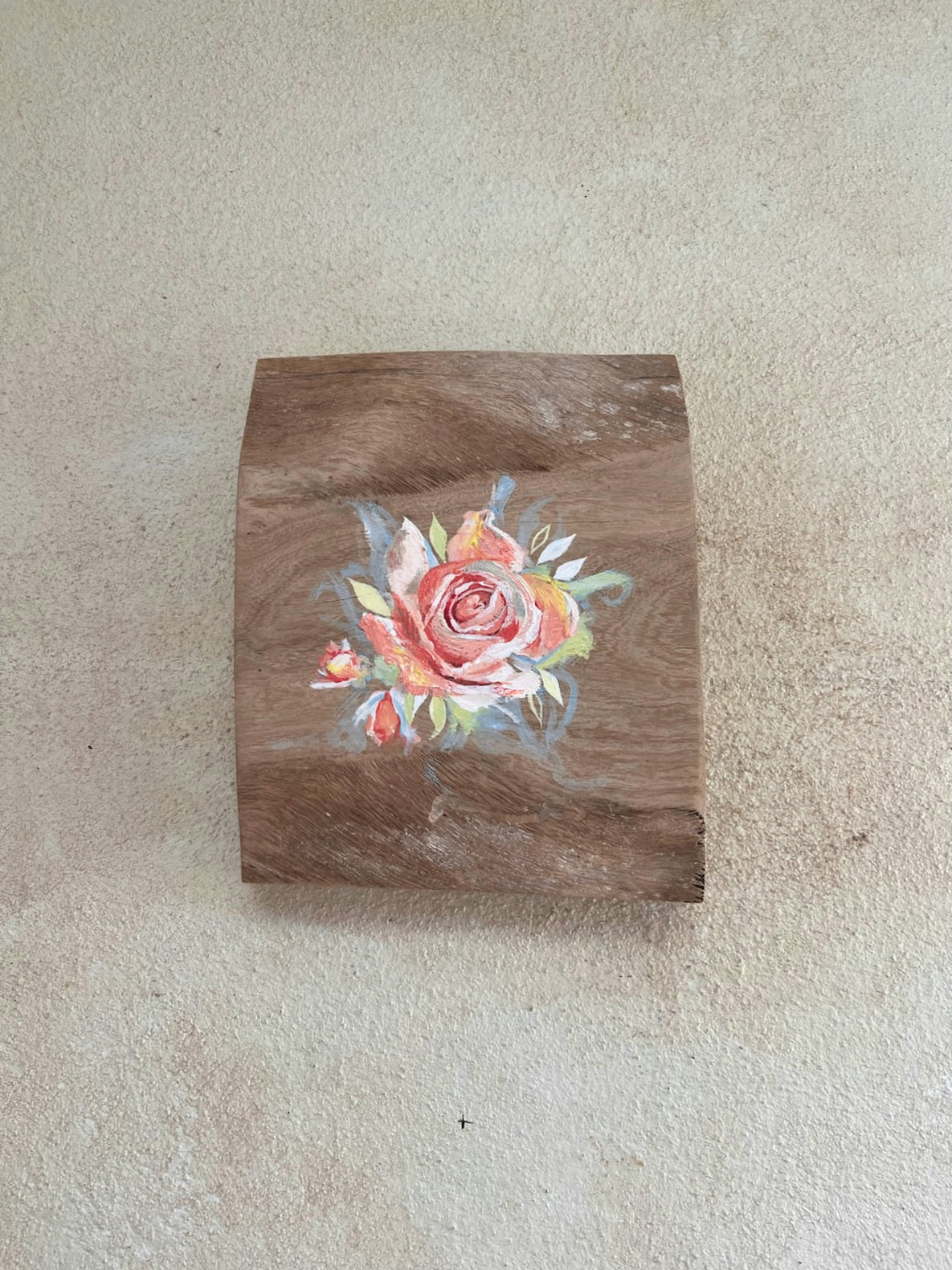 Original Art Painting on Wood small rose Perth Australia