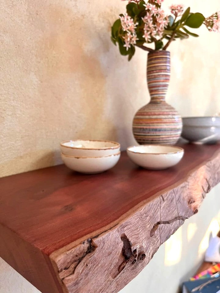 Jarrah Floating Shelves Live edge Perth | Handmade Australian Timber 90cm+