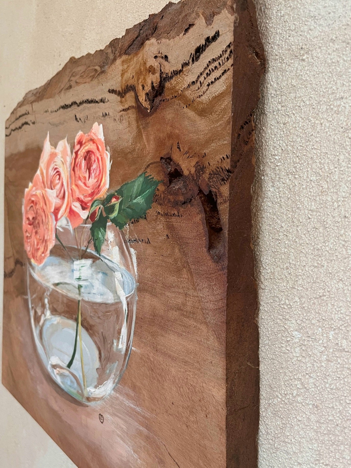 Original Art Painting on Wood rustic Roses Perth Australia