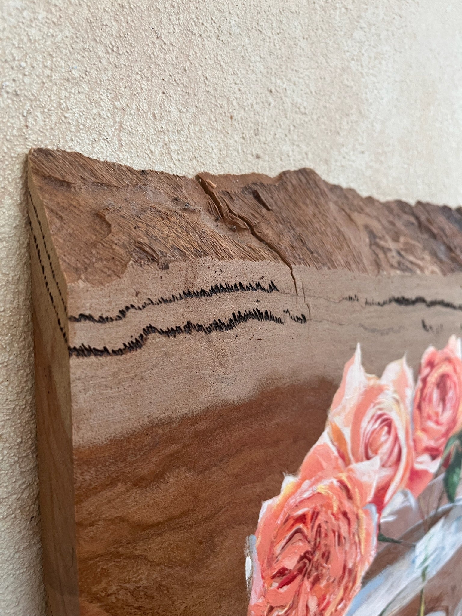 Original Art Painting on Wood rustic Roses Perth Australia