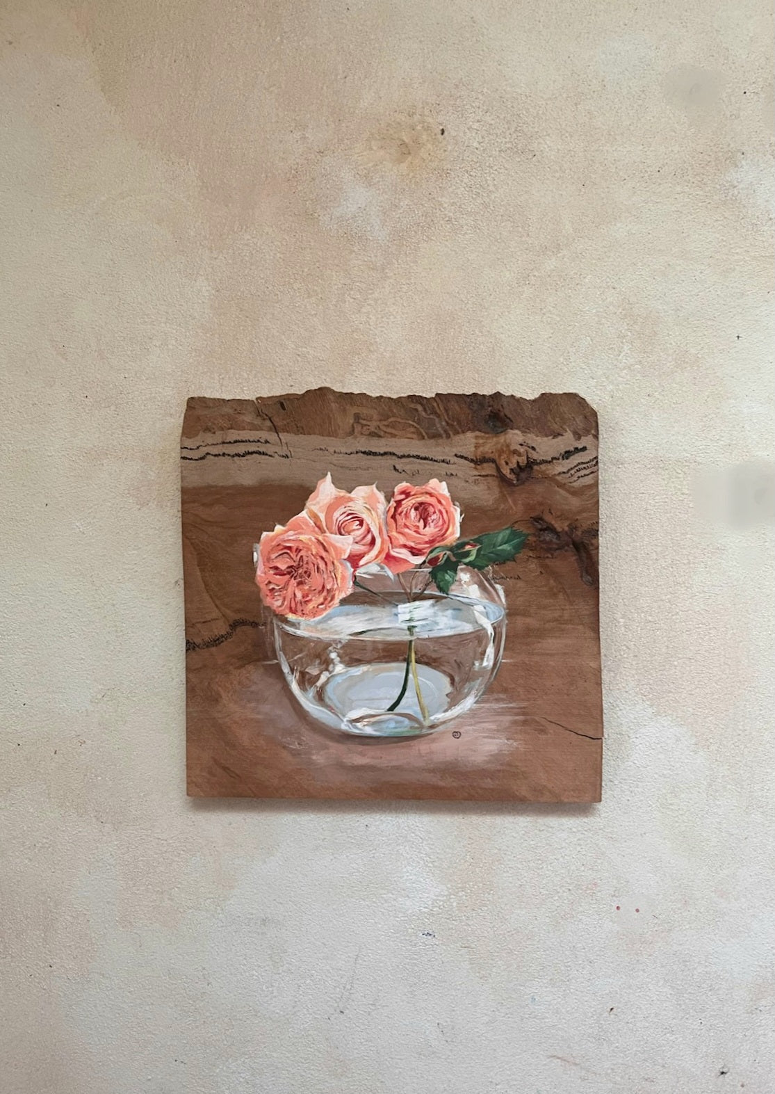 Original Art Painting on Wood rustic Roses Perth Australia