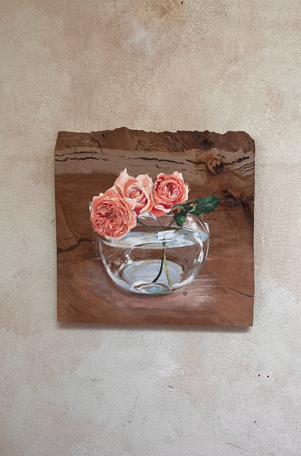 Original Art Painting on Wood rustic Roses Perth Australia