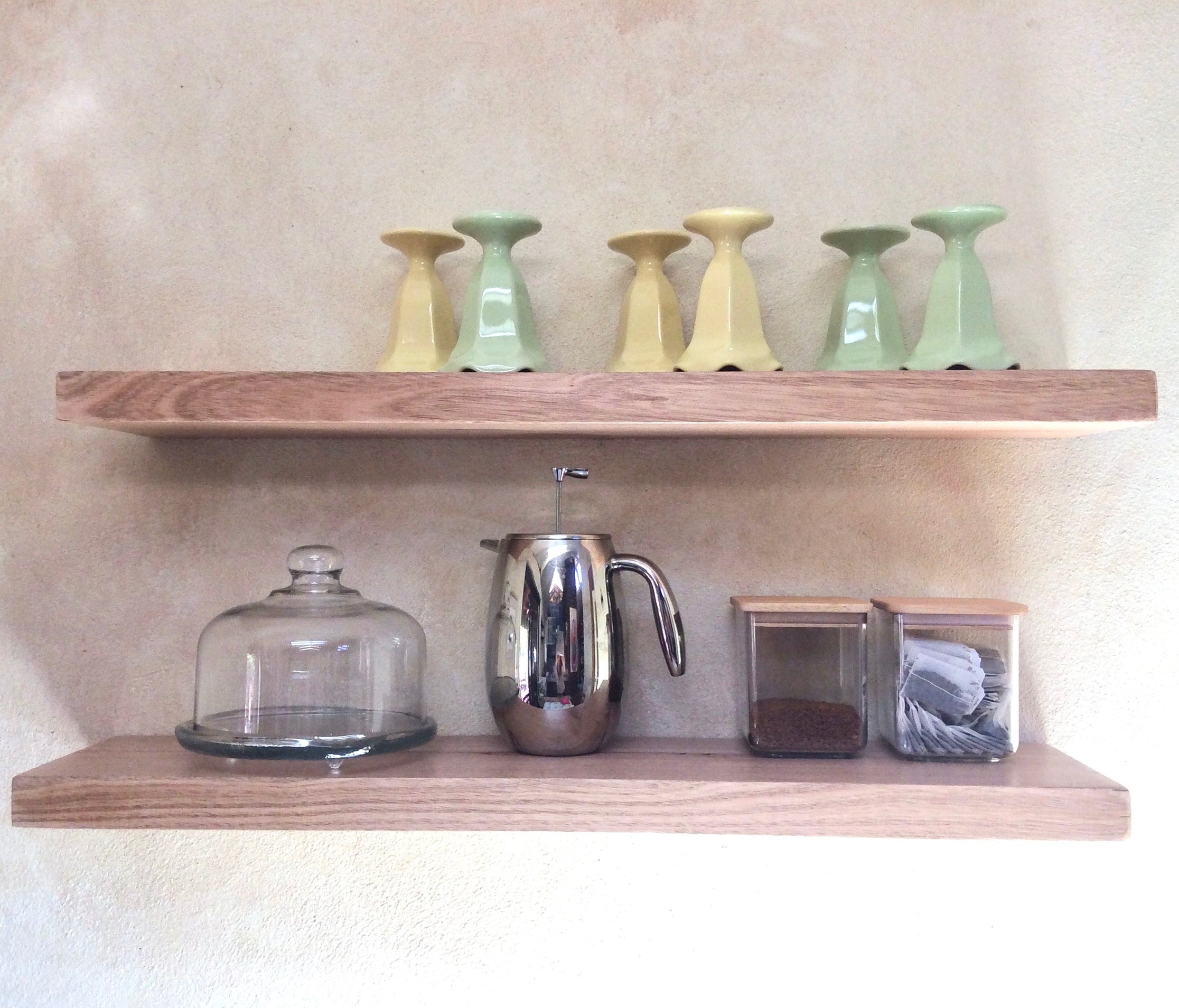 Glacial Oak Floating wood shelves Set of 2 Perth Australia