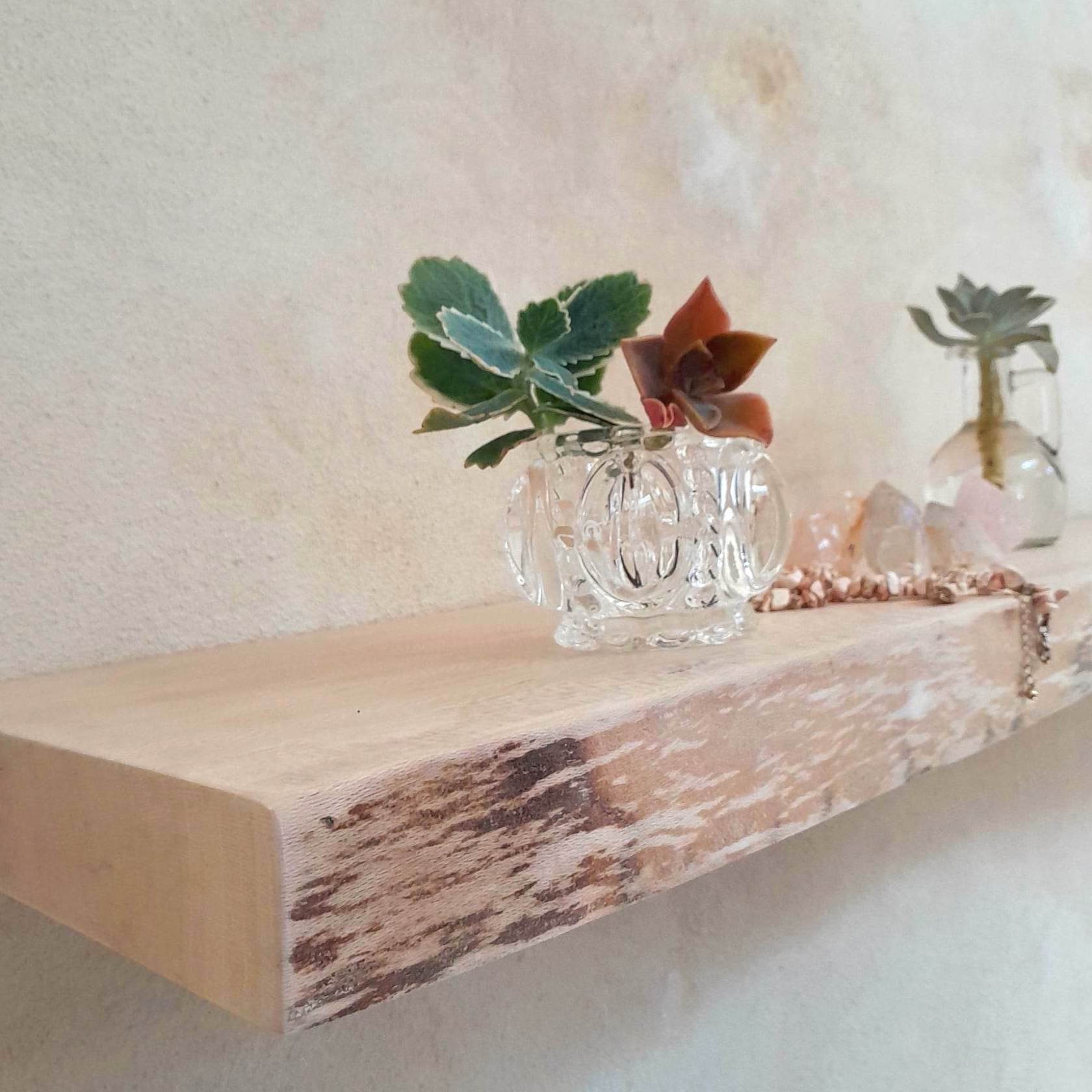 SOLD OUT Coastal Style Floating shelves pale White Gum