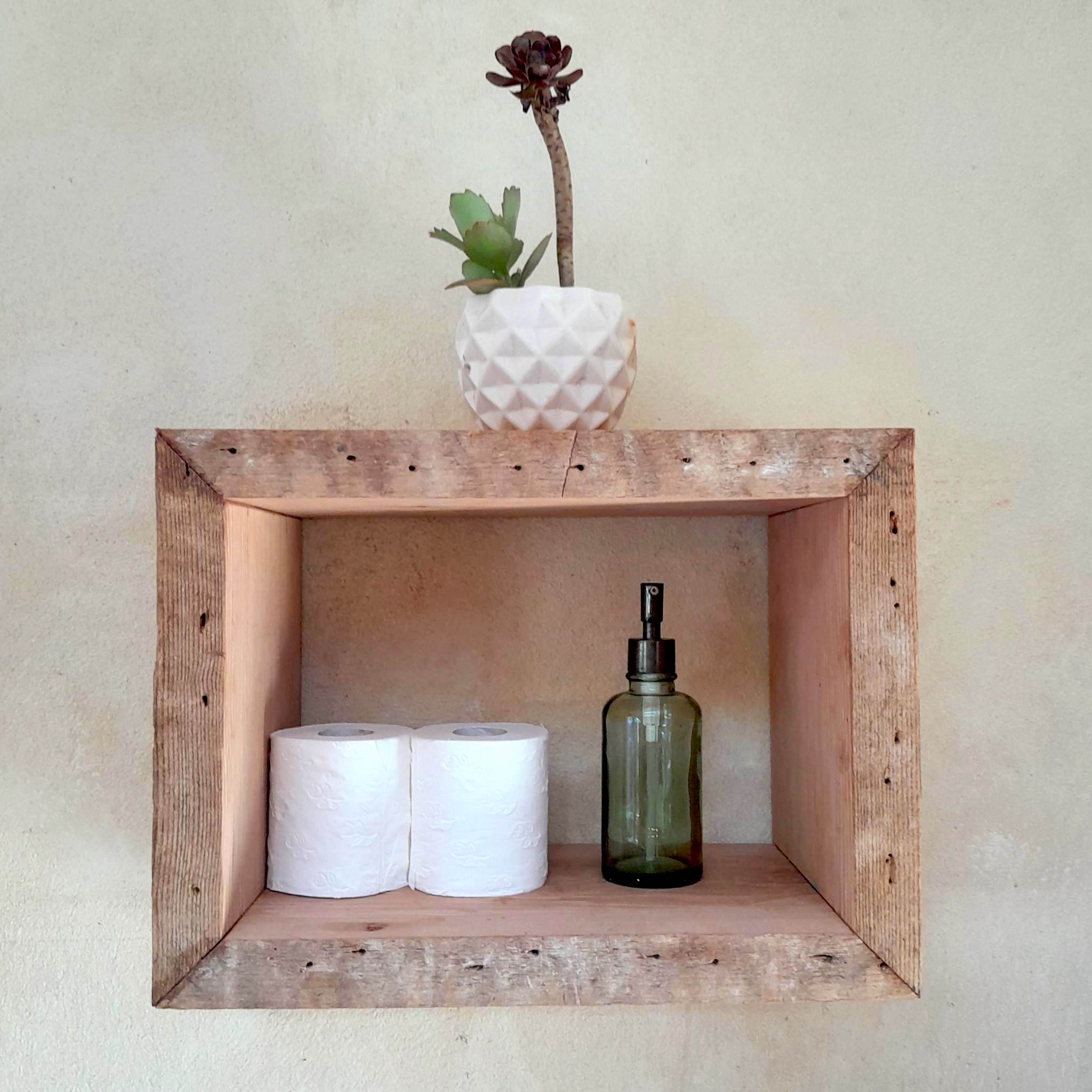 Rustic Bathroom Shelf Floating Box Shelf Oregon Pine