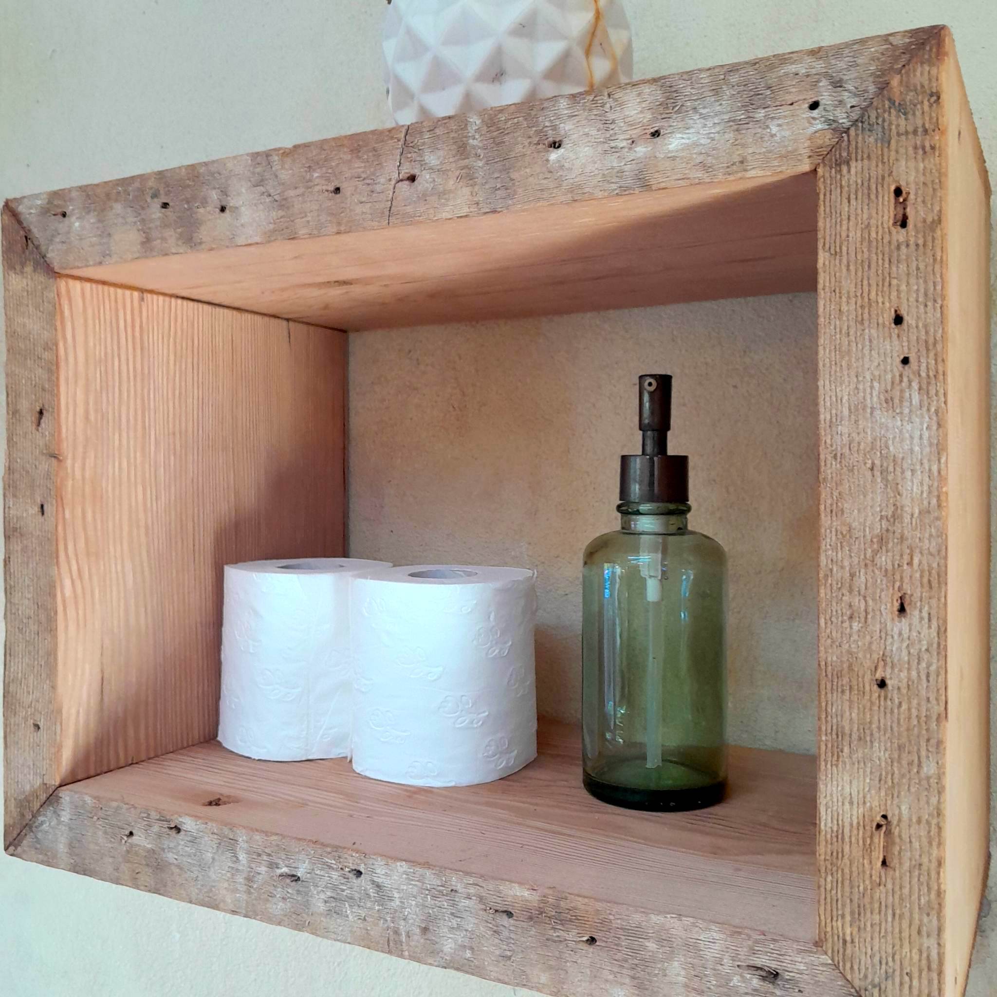 Rustic Bathroom Shelf Floating Box Shelf Oregon Pine