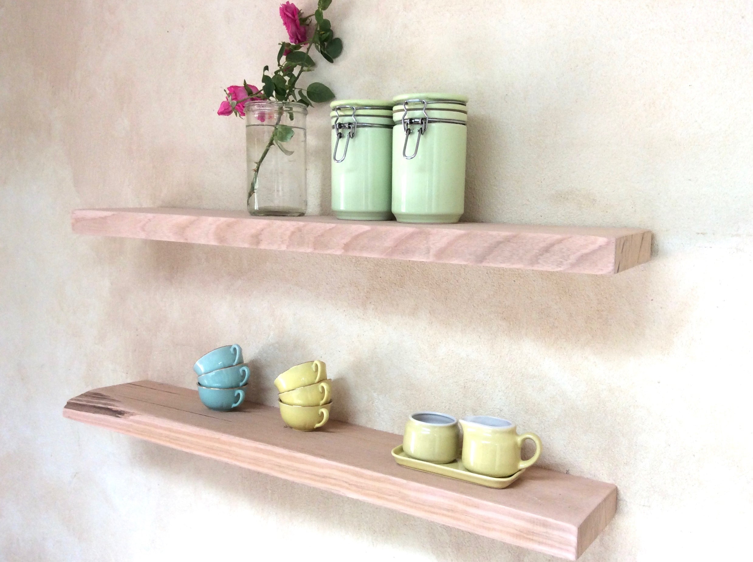 Solid timber Floating shelves Tassie Oak Perth Australia