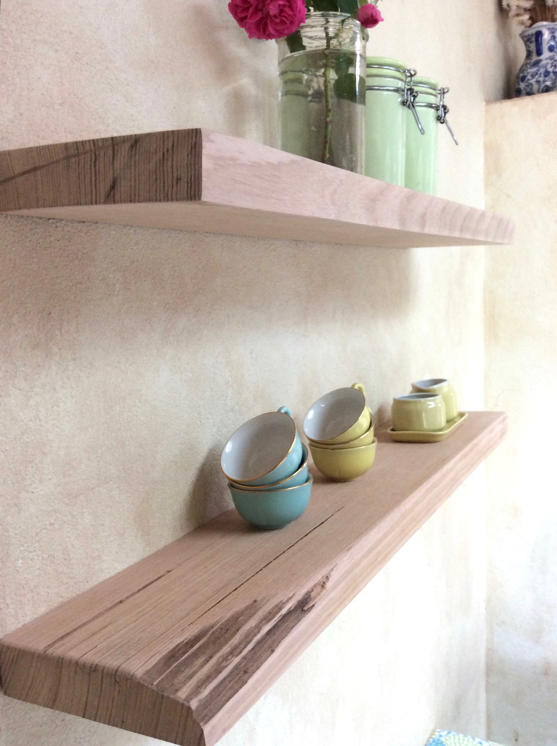 Solid timber Floating shelves Tassie Oak Perth Australia