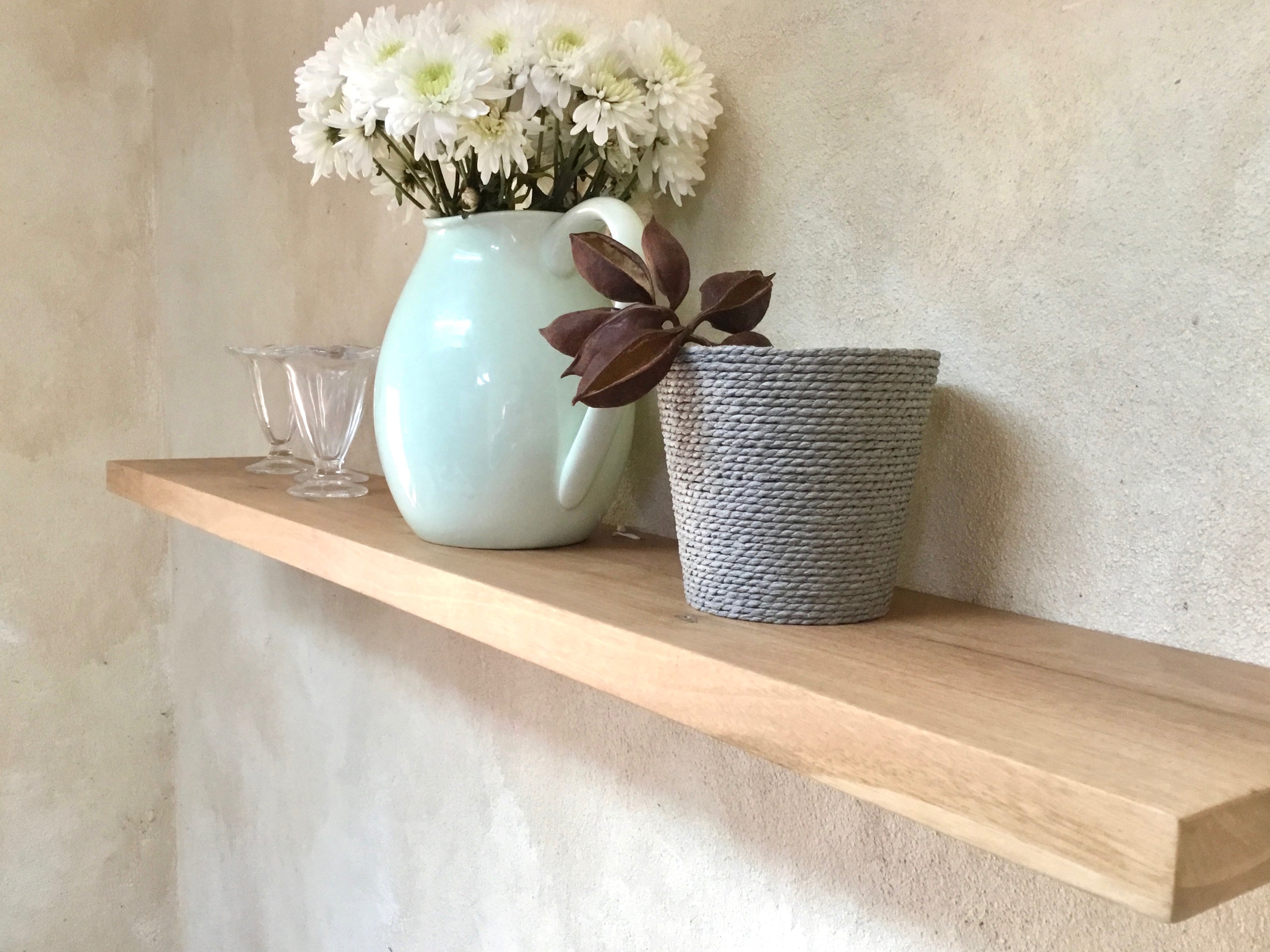 Floating shelves solid timber Blackbutt from 130cm