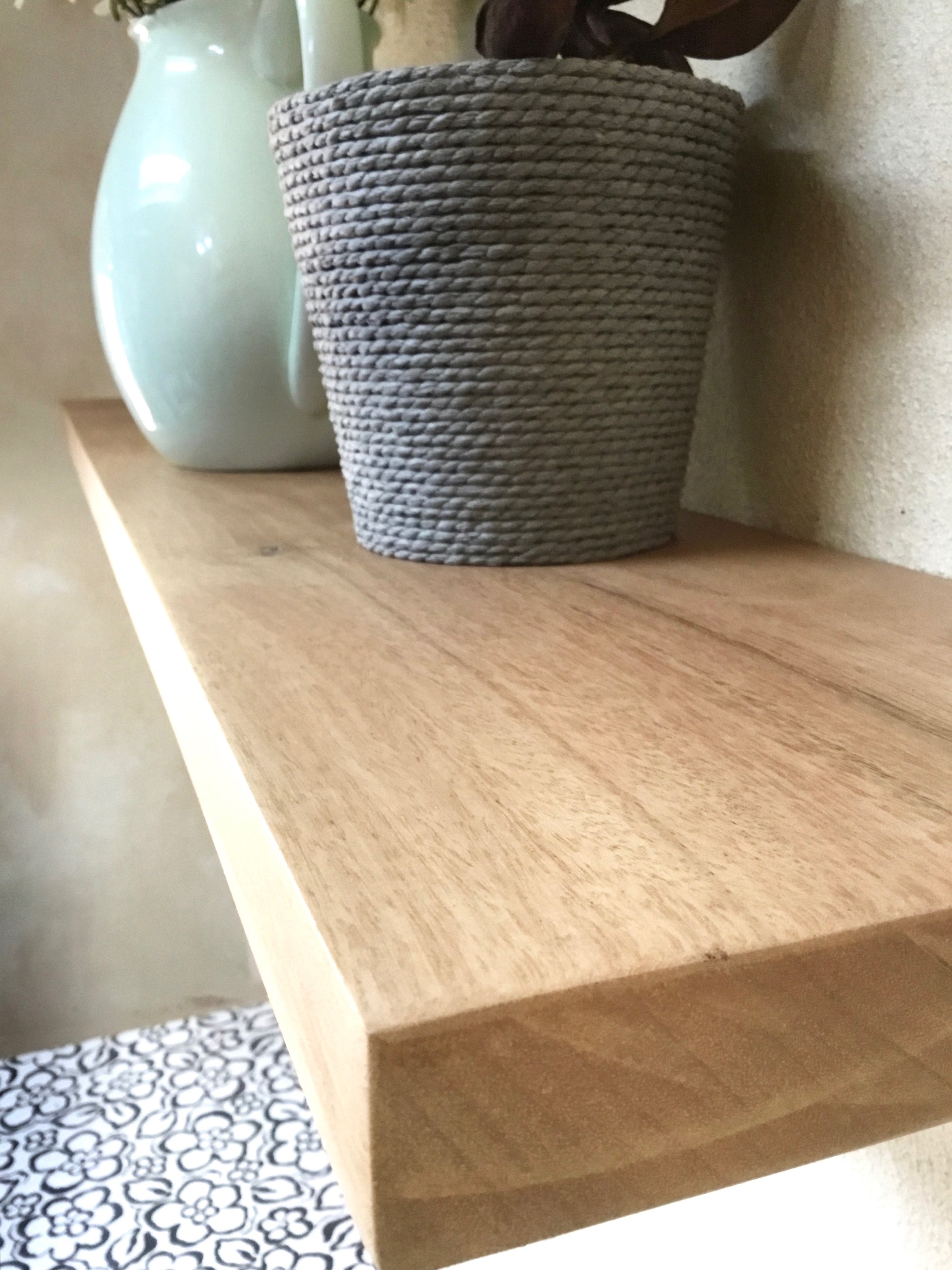 Floating shelves solid timber Blackbutt from 130cm